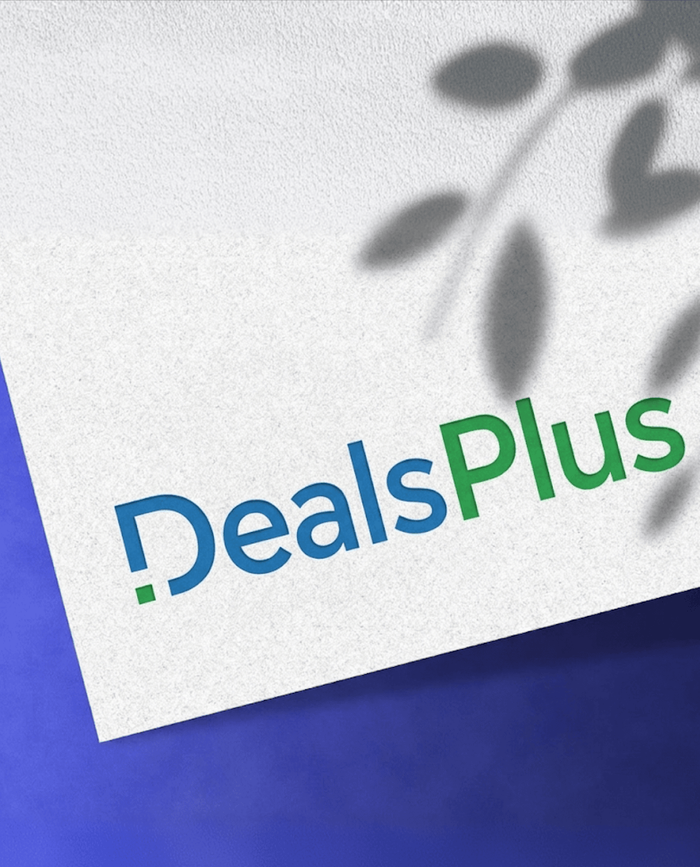 DealsPlus letter on grey background